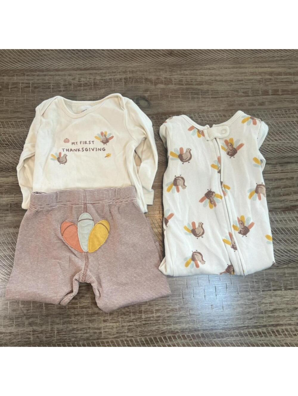 Carter's Baby Boy My First Thanksgiving Bundle 3 piece set - 9 M